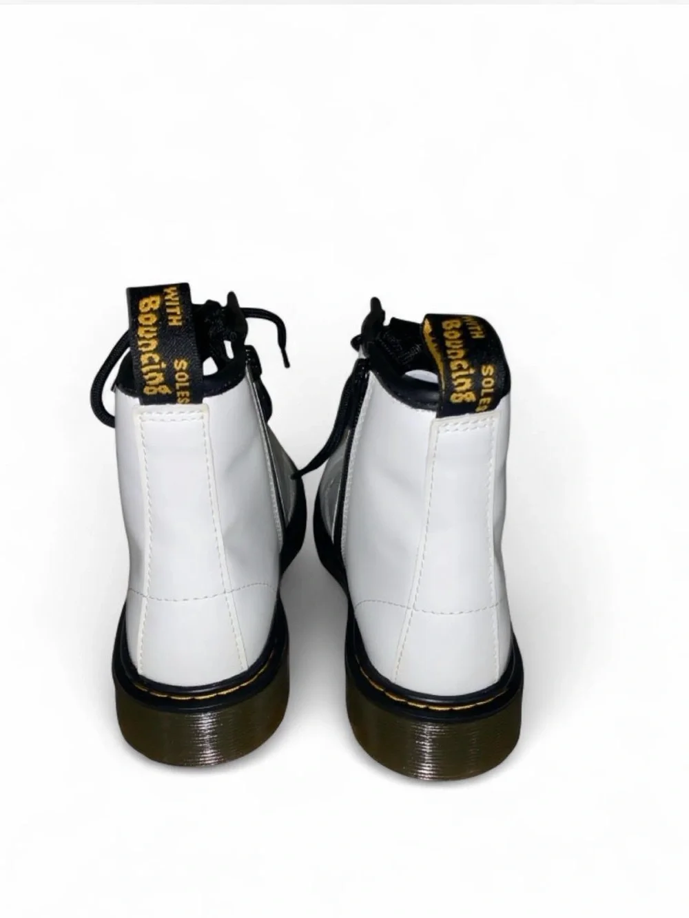 White Dr. Martens 1460 Kids-Youth Boots With Black Laces in Size 3